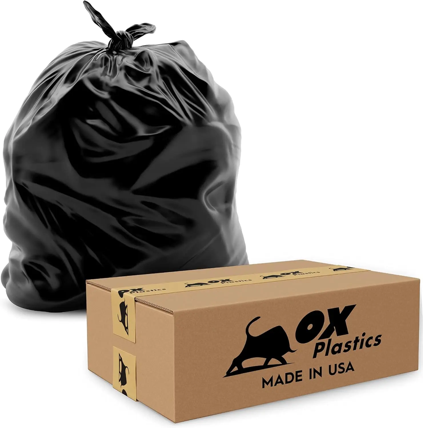 

55 Gallon Heavy Duty Trash Bags, 4 Mil Thick, Leak-Proof & Durable, 35 Count for Home and Commercial Use