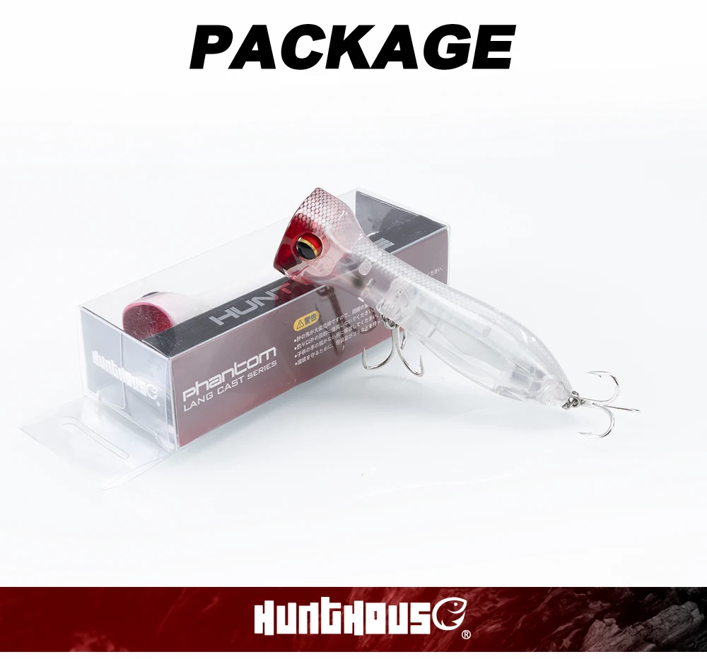 Hunthouse Topwater Floating Popper Angelköder PRISM ROAR Hard Bait 95mm 20g Künstlicher Köder für Hecht, Wolfsbarsch, Salzwasserfische. – Detail 12