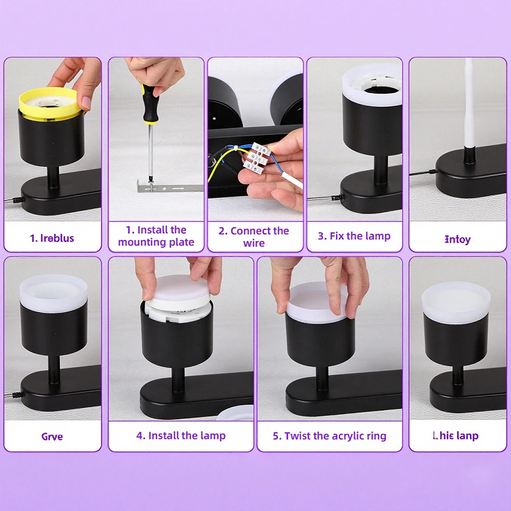 الحديثة GX53 LED دراسة أضواء السقف تركيبات المطبخ غرفة الطعام زخرفة خلفية عاكس الضوء قابل للتعديل الدرج الممر مصباح #4