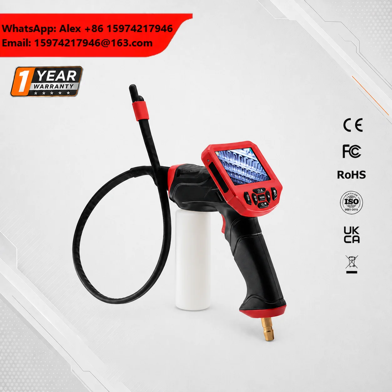 Visible Automotive Air Conditioner Cleaning Gun Household Pipeline Cleaning Tool Car Ac Evaporator Box Cleaning Borescope Camera