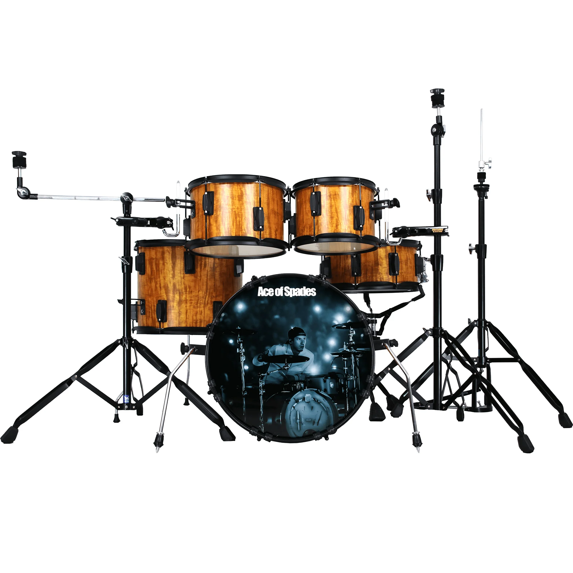 Silent Mute Drum Set Wood Shell Five Colors Percussion Kit With Quick Switch Normal And Mute Modes For Indoor Home Practice
