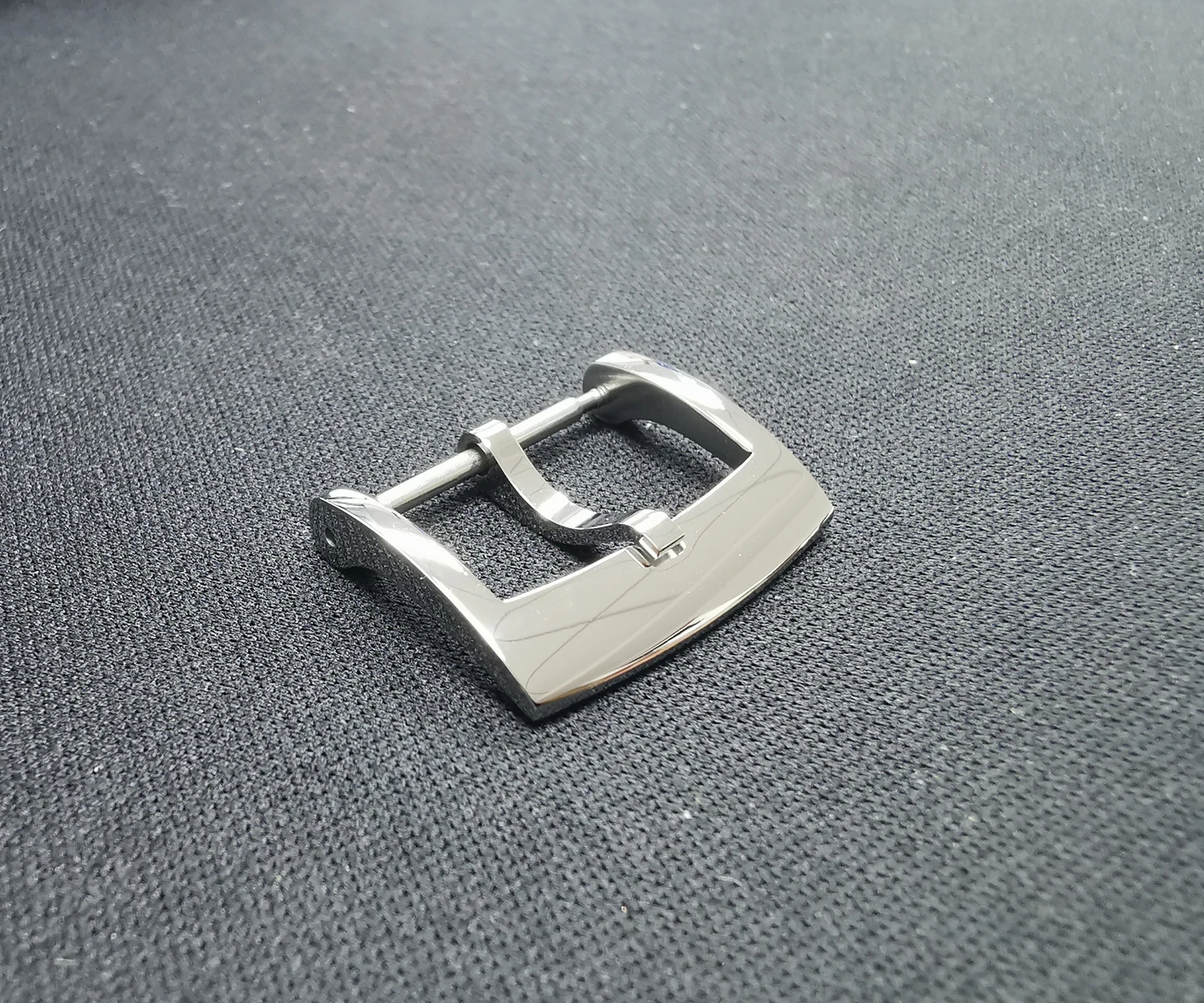 Cronos Watch Parts Stainless Steel Tongue Buckle for Straps  Polished 18 mm 20mm 1.4 with Spring Bars