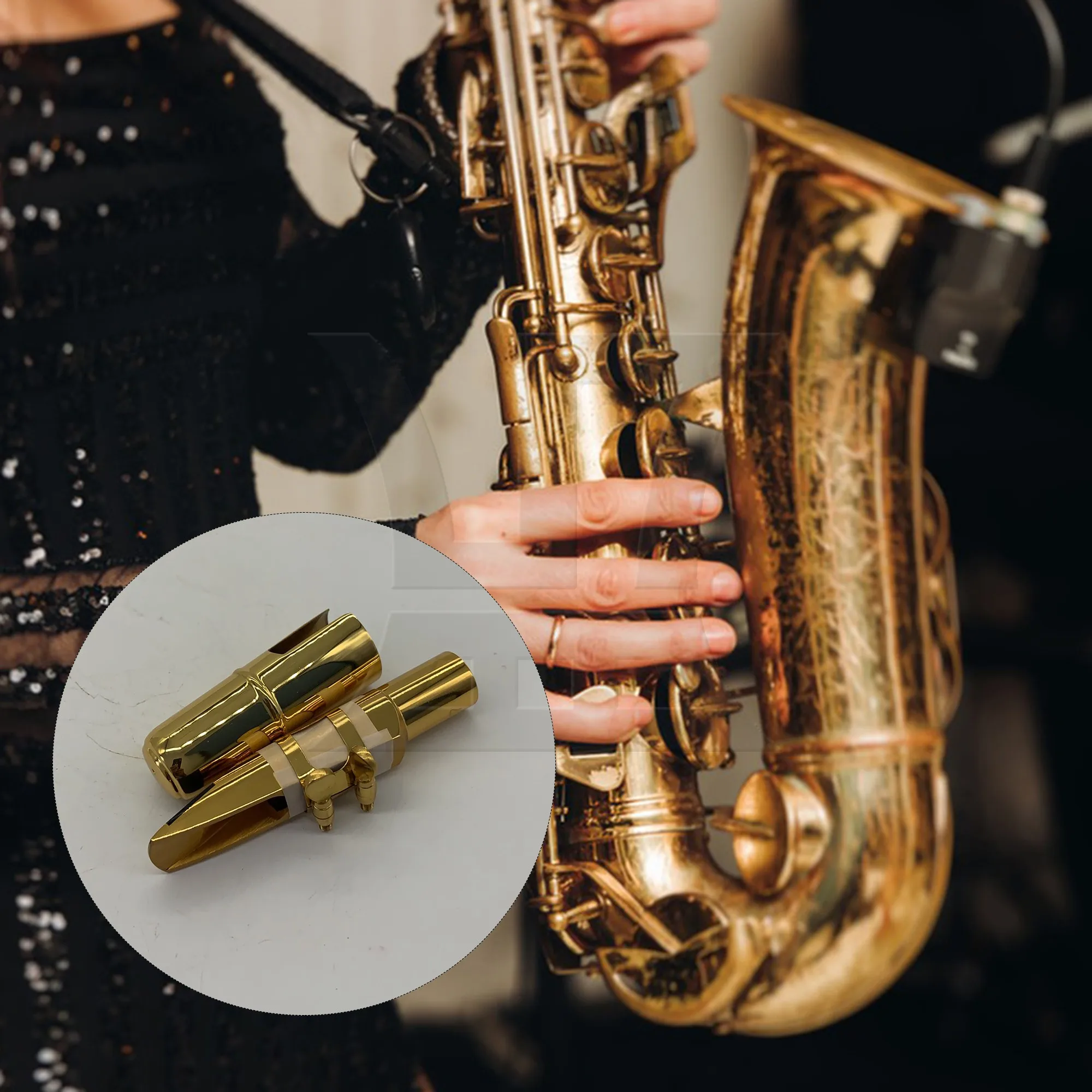 

Yibuy 7# Tenor B-Flat Saxophone Mouthpiece Set, Perfect Fit, For Professionals, With 2.5 Saxophone Reeds