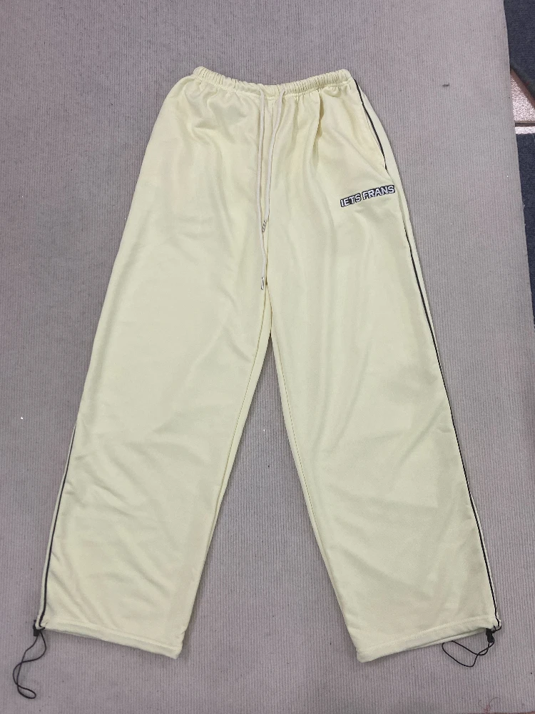 Immagine 4: Pantaloni sportivi a gamba larga primaverili, pantaloni casual a gamba dritta e ampia, comodi a righe, stampe alla moda per uomo e donna