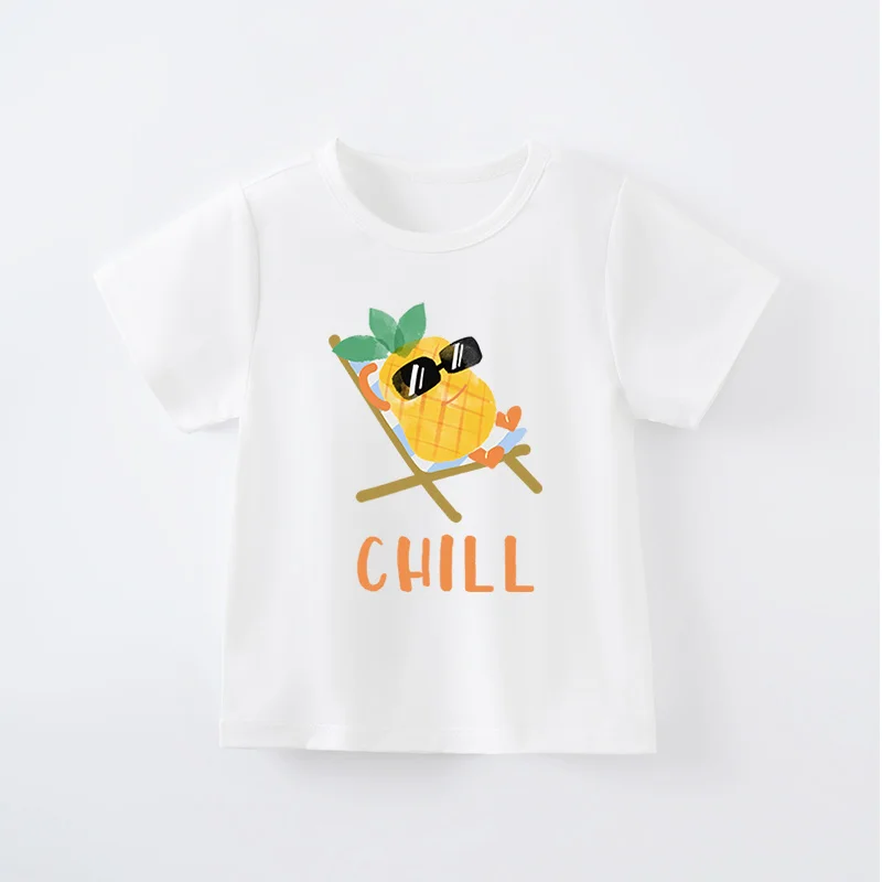 Children Kids Outdoor Summer 2024 New Style T-shirt Boy Girl Baby Short Sleeve Print Clothes Casual Cartoon Soft Trendy Hipster