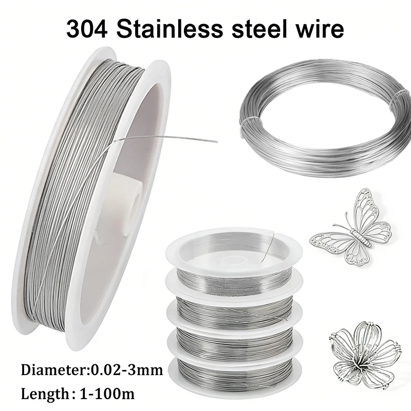 1Roll 0.02-3mm Stainlesss Steel Wire Beading Rope Cord Thread String For DIY Necklace Bracelets Jewelry Making DIY Findings