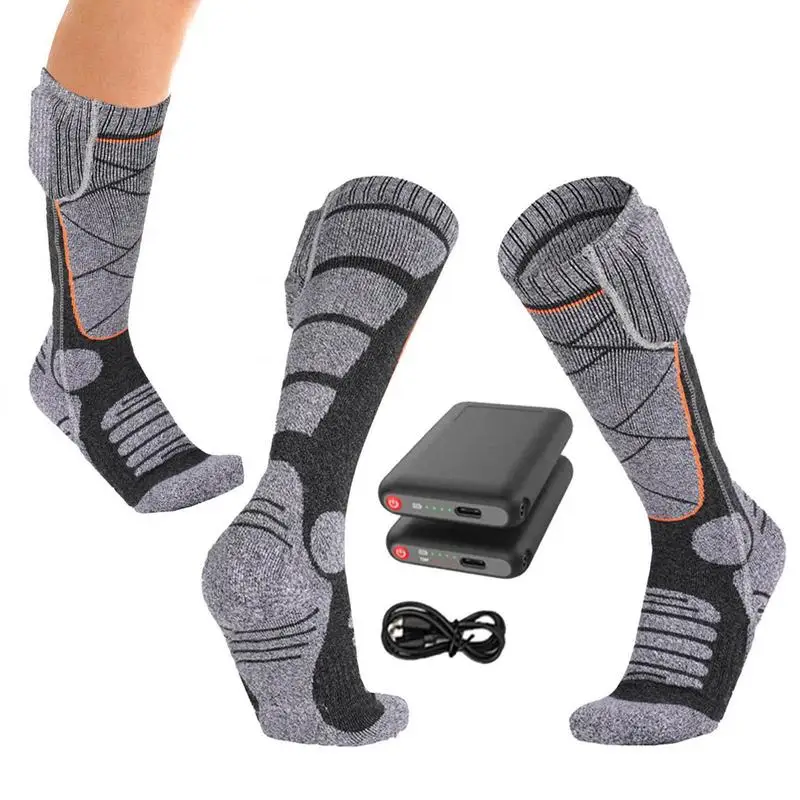 

Rechargeable Heated Socks 3-level Temperature Adjustment Heated Stockings 5000 MAh Cold Weather Heated Socks For Men Women