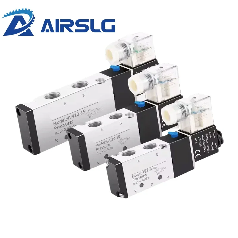 

4V310 Pneumatic Electric Solenoid Valve 5 Way 2 Position Control Air solenoid valve 4V310-08 DC24V