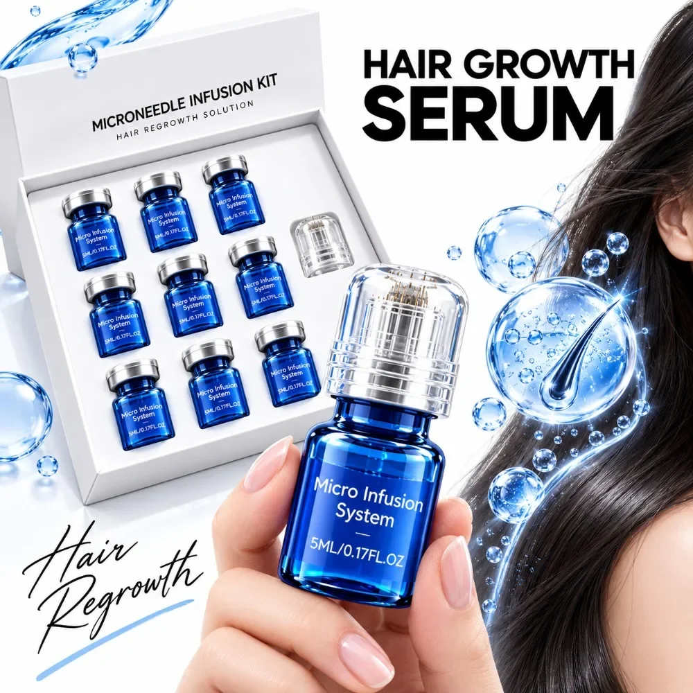 Microneedle Hair Regrowth Kit Solution Scalp Nourishing Serum For Hair Health Maintenance Needle Head Use Scalp Care Kit