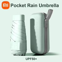 2023 Xiaomi Mijia Macaron Creative Black Rubber Sunscreen Sunny Umbrella Mini Six-fold Women's Capsule Umbrella Sun Umbrella UV