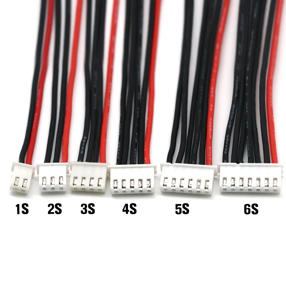 5pcs/lot Super Soft 100mm Plug Wire 1S 2S 3S 4S 5S 6S Lipo Battery Balance Charger Cable IMAX B6 Connector Plug Wire Wholesale