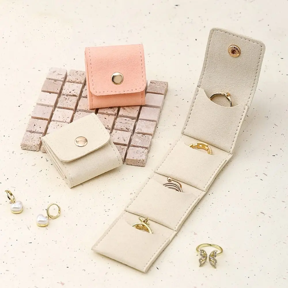 Simple Velvet Jewelry Display Bag Container Storage Case Necklace Ring Packing Bag Foldable Earrings Organizer Girls