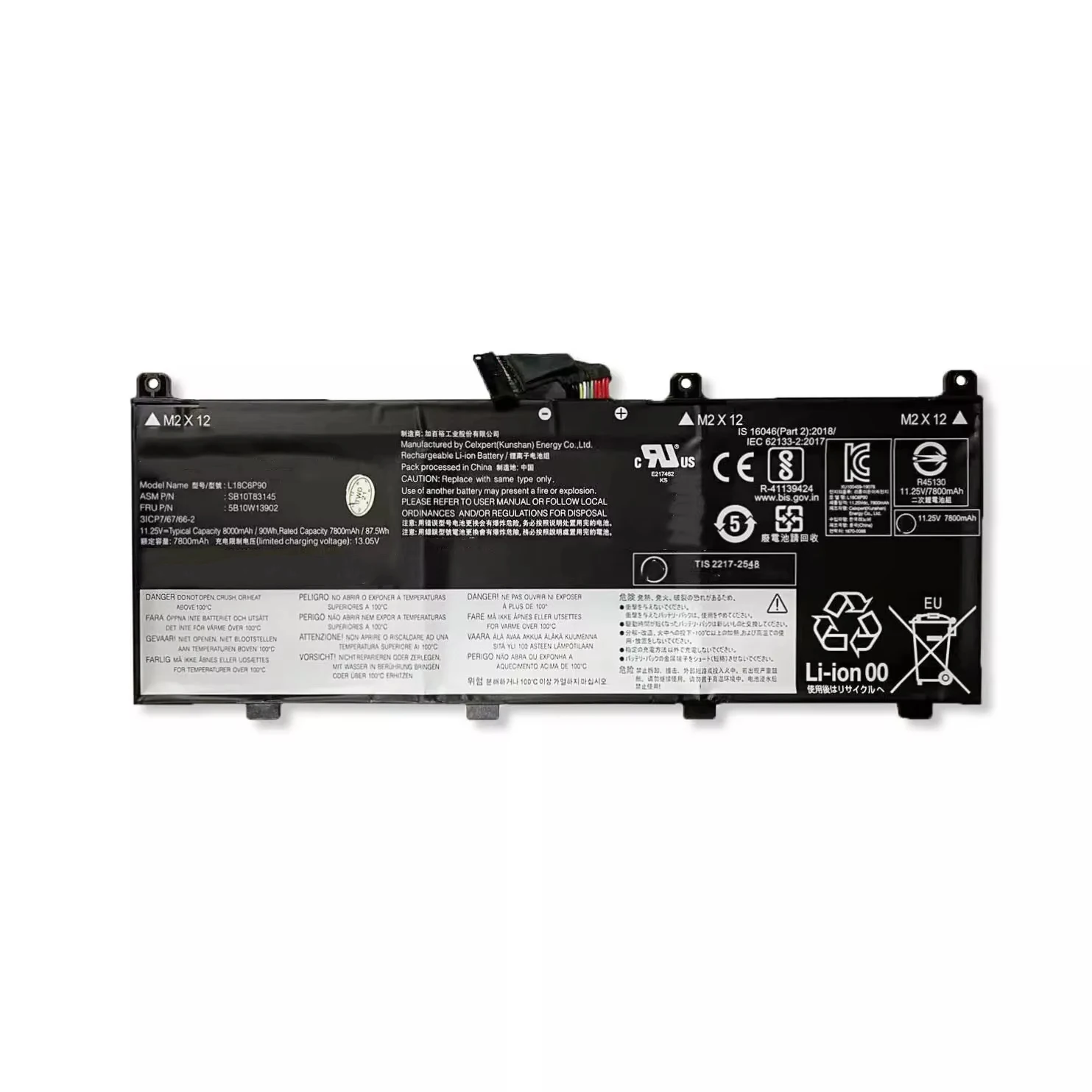 L18M6P90 L18C6P90 11.25V 8000mAh 90Wh Laptop Battery for Lenovo ThinkPad P53(20QNA006CD) 02DL028 02DL029 5B10W13901