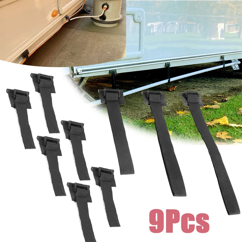 

9pcs Caravan Waste Water Pipe Straps And Fresh Water Pipe Support Straps Camper RV Accessories