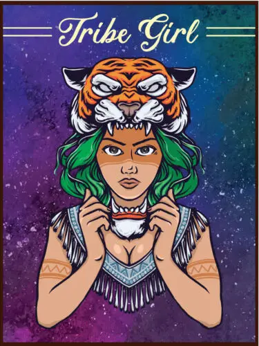 Metal plaque vintage retro style Tribe Girl Classic tin door sign