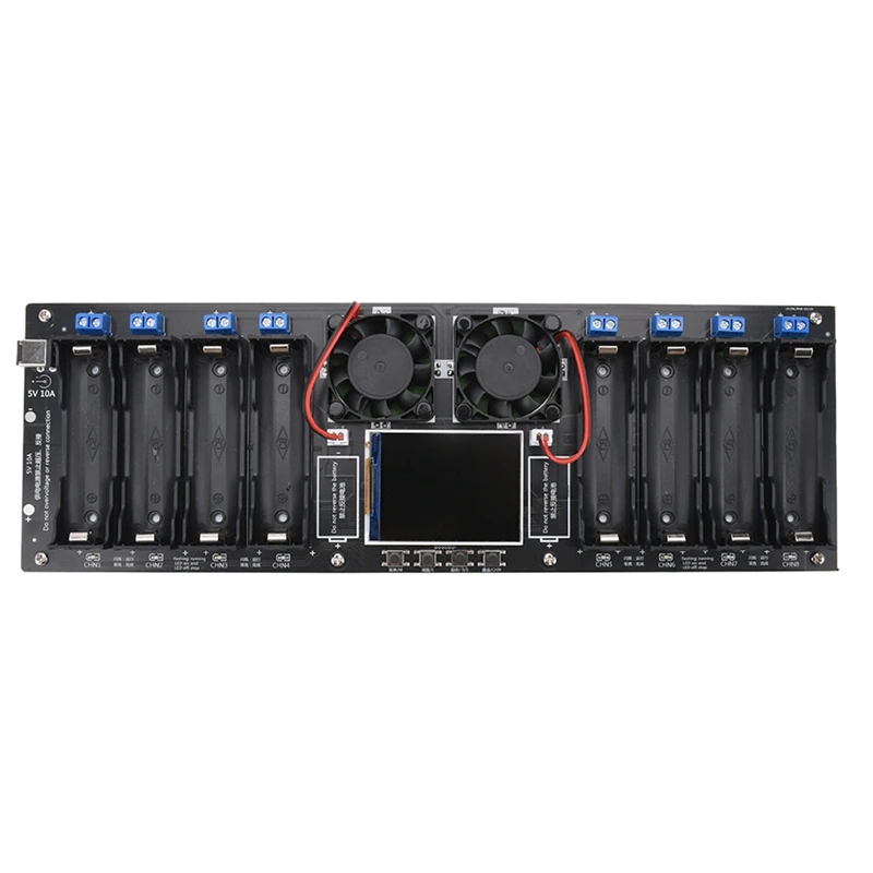 Módulo probador de capacidad de batería de litio 18650 de 8 canales Mah Mwh Módulo detector de energía de batería Digital tipo C