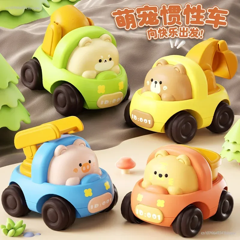 Mini Inertial Engineering Car Toys Cartoon Animal Excavator Construction Trucks Vehicle Model for Baby Boys 6 12 36 Months