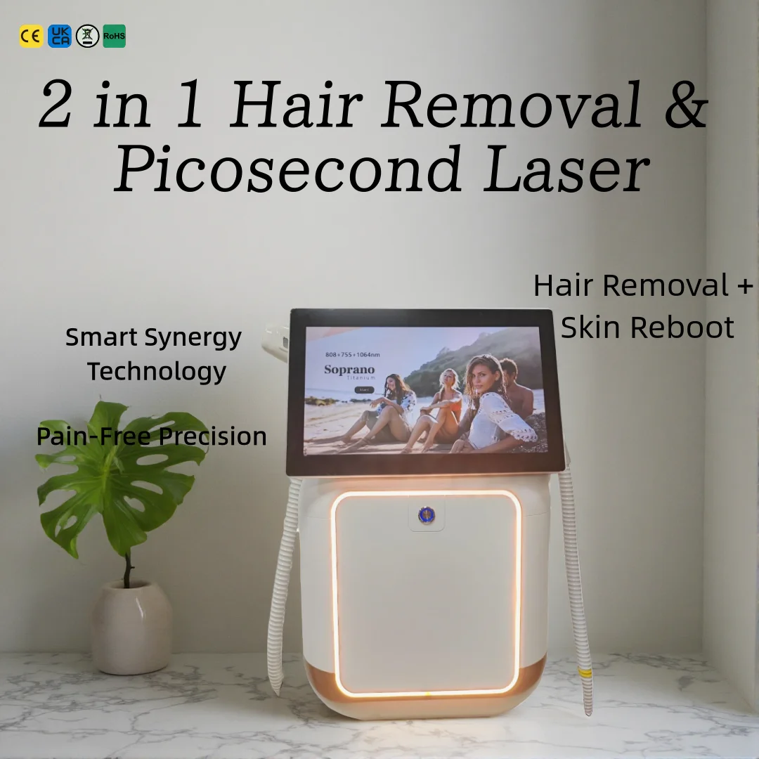 

2026 Latest Picosecond Laser Beauty Machine 2in1 Tattoo Spot Pore Removal Permanent Hair Removal Skin Rejuvenation Lifting,white