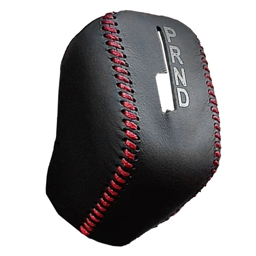 Imagen 2 del producto Cubierta de perilla de palanca de cambios de coche, embellecedor de línea negra y roja, cuero cosido a mano, apto para Volvo S60 XC60 V40 V60 2017 2016 2015 2014, nuevo