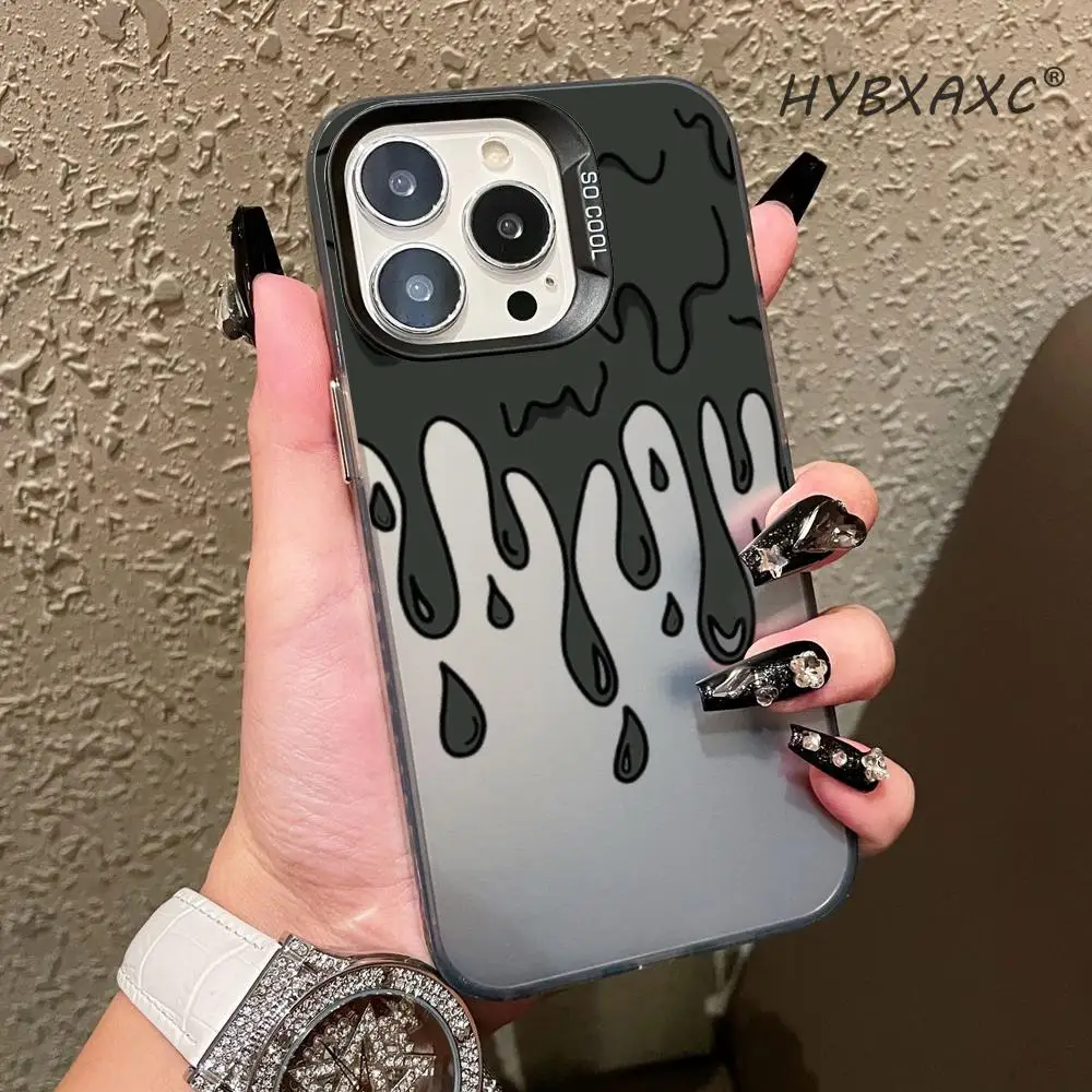 Hot Paint Graffiti Art Phone Case IMD FOR IPhone16 15 14 13 Pro Plus ProMAX Suitable Samsung Galaxy S24 23 22 ultra Silver Cover