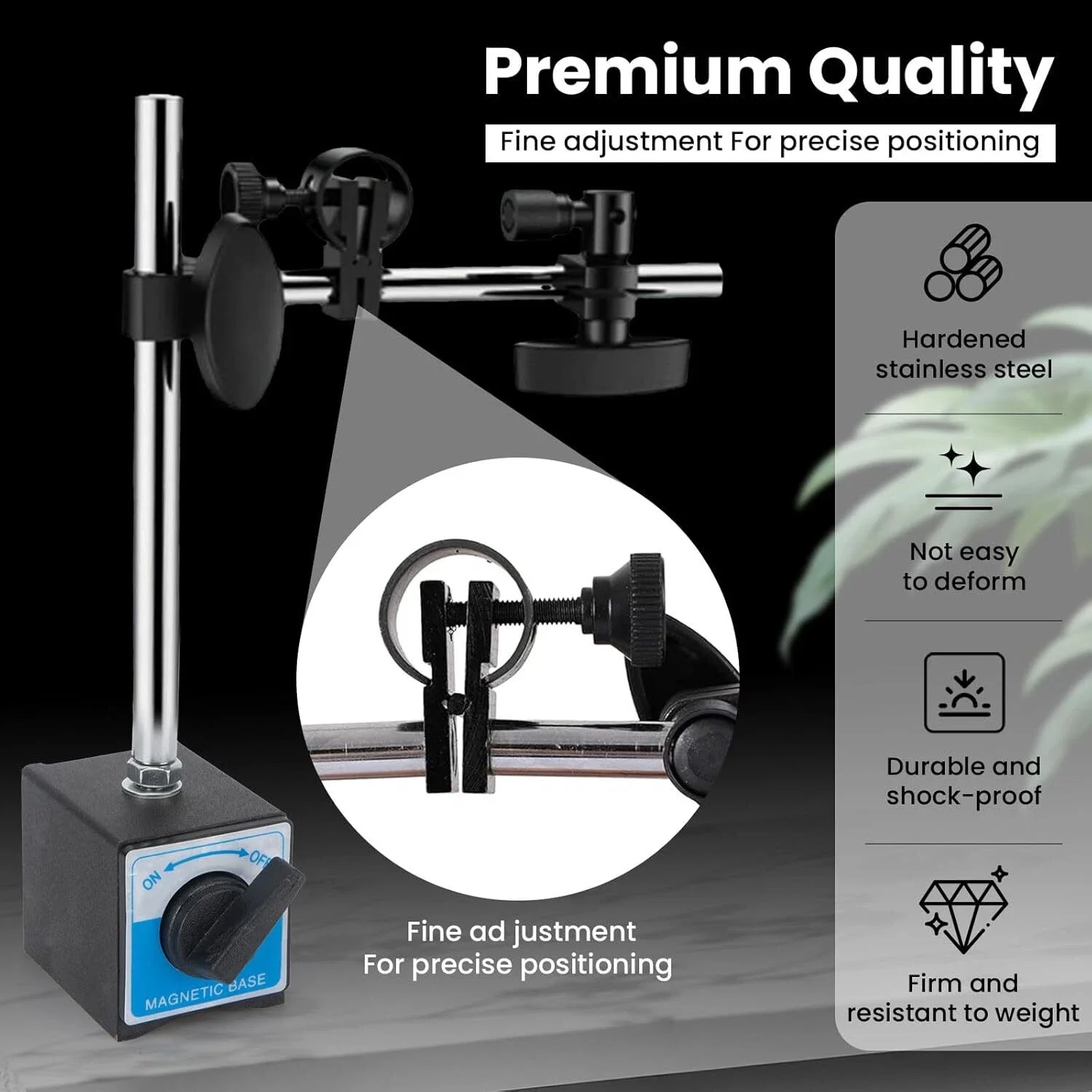 마그네틱 베이스가 있는 다이얼 인디케이터 범용 유연한 다이얼 테스트 인디케이터 미세 조정 가능한 홀더 스탠드 정밀 측정 도구