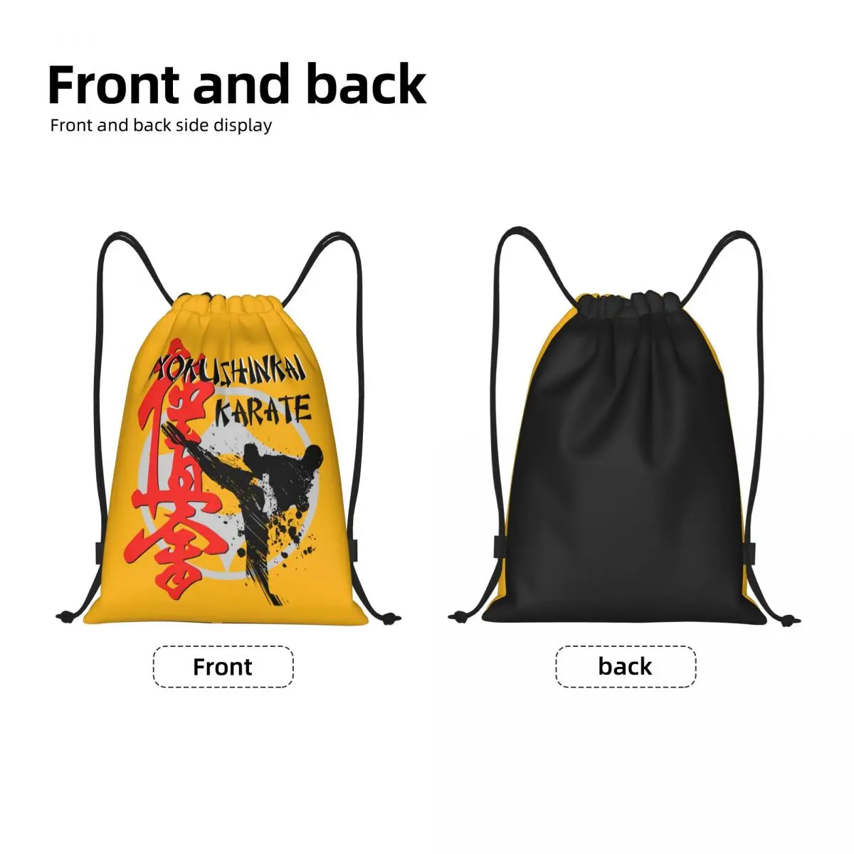 Kyokushi-mochila con cordón para Karate para hombre y mujer, bolsa deportiva para gimnasio, artes marciales, paquete de compras