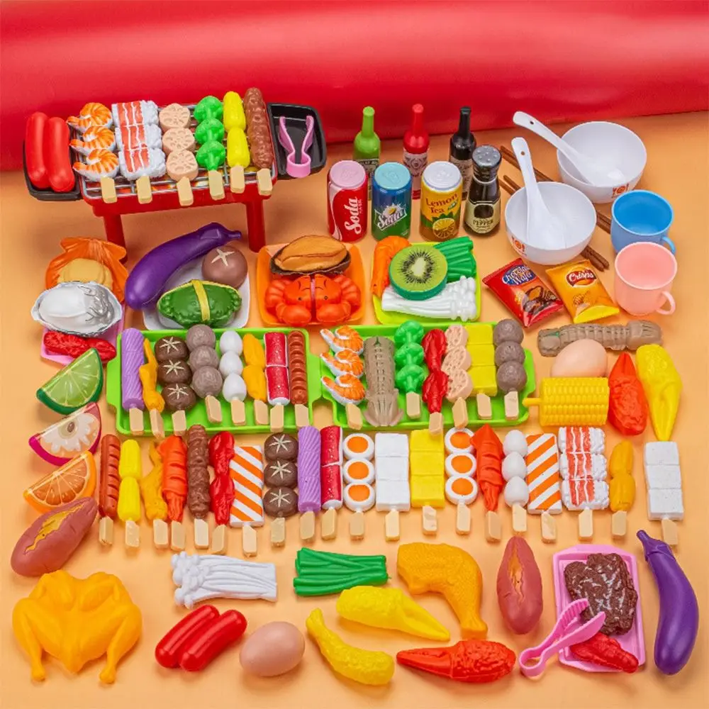 Multi-set Mini Kitchen Pretend Play Toys Multicolor Cosplay Kids Barbecue Food Toy Parents-Child Interactive Early Education