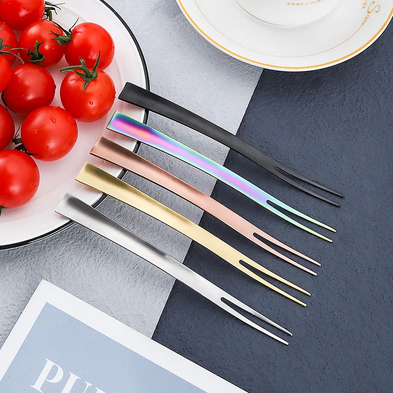 Stainless Steel Fruit Fork Creative Dessert Fork Western Salad Fork Coffee Spoon Home Dining Fork Fruit Fork Fruit Stick