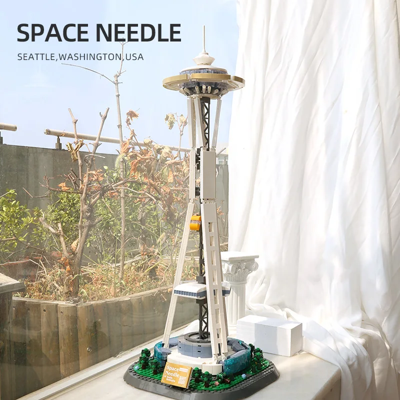 5238 monumentos del mundo, bloques de construcción StreetView Seattle Space Needle, juegos de construcción, juguete de construcción Compatible con marca líder