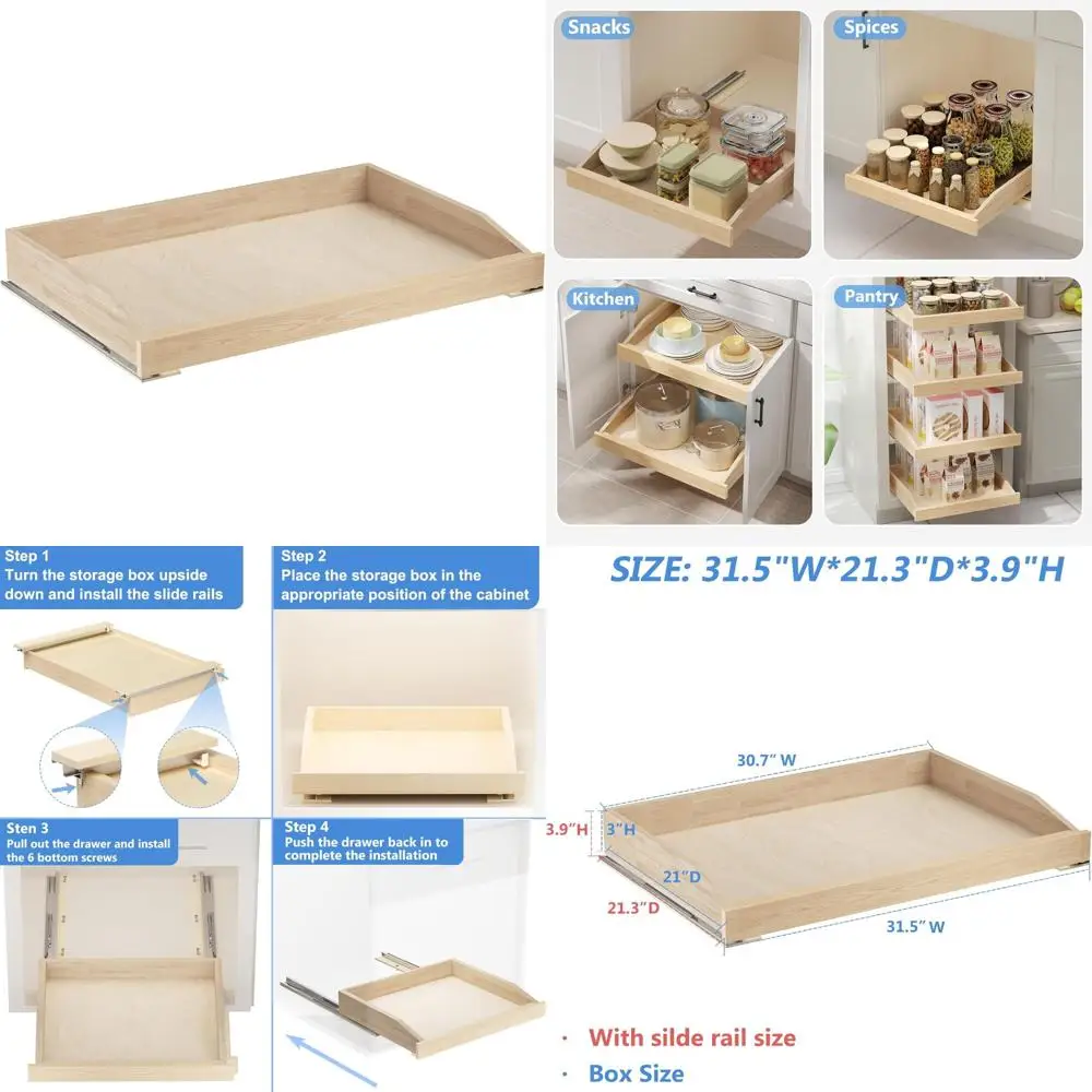 

Выдвижной органайзер для шкафа с мягким закрыванием, ширина 31,5 x 21, идеально подходит для шкафов более 32,5 градусов, экономичное решение для хранения вещей