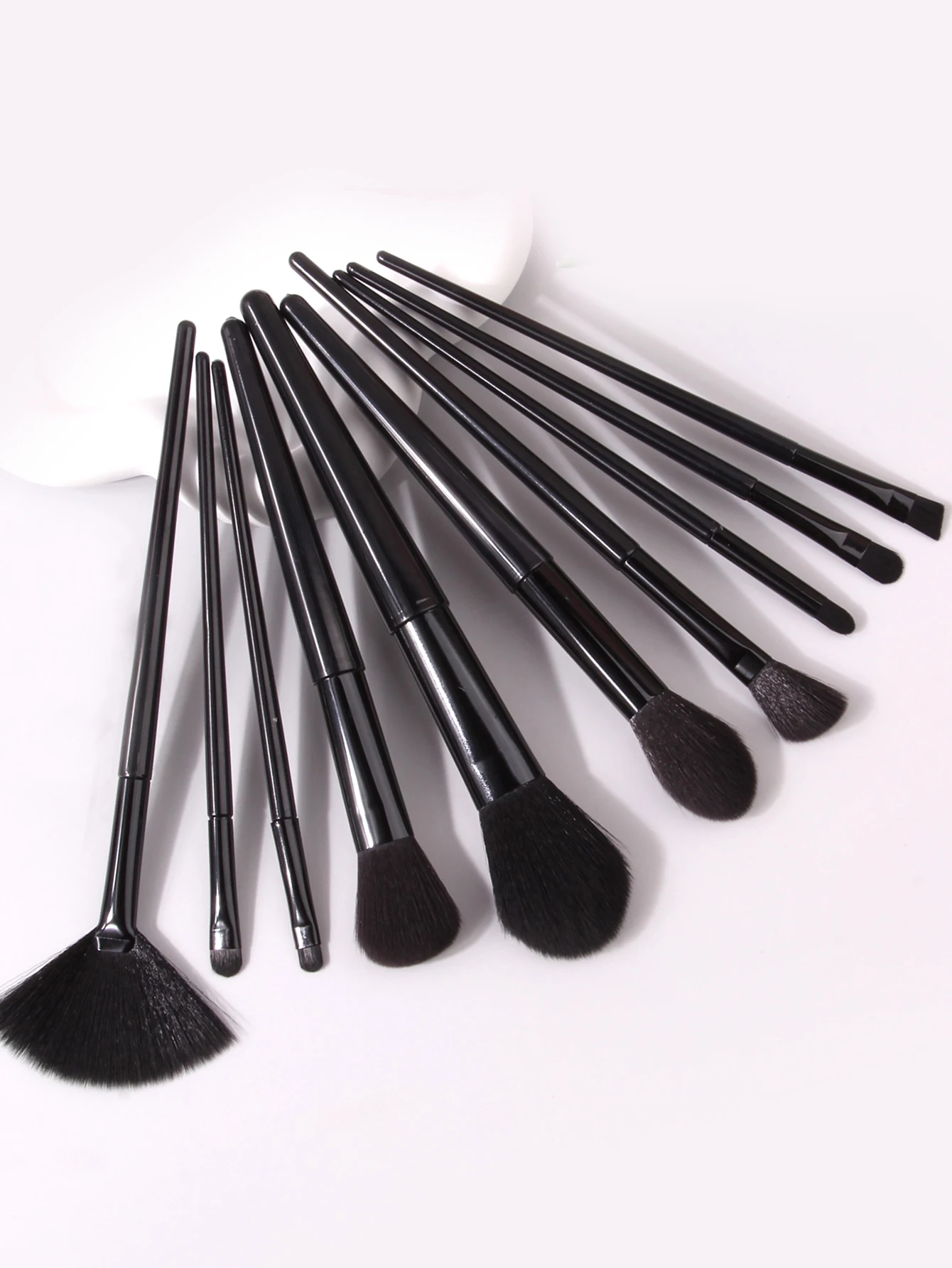 10pcs Cruelty Free Fiber Synthetic Hair black Ladies Cosmetic Makeup Brush Tools