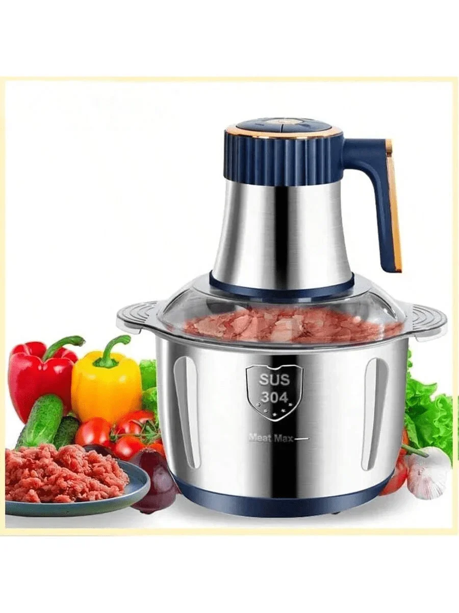 Electric Meat Grinder, Food Processor, Fruit Blender, Vegetable Chopper, Sausage Making Machine,5L Large-Capacity Double-Blade M