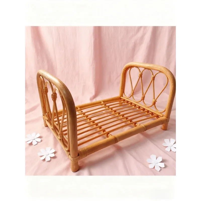 

Функциональная мебель для фотосъемки новорожденных, детская кровать из ротанга и кукольная кровать, реквизит для фотосессии в полнолуние для детских съемок и использования в студии