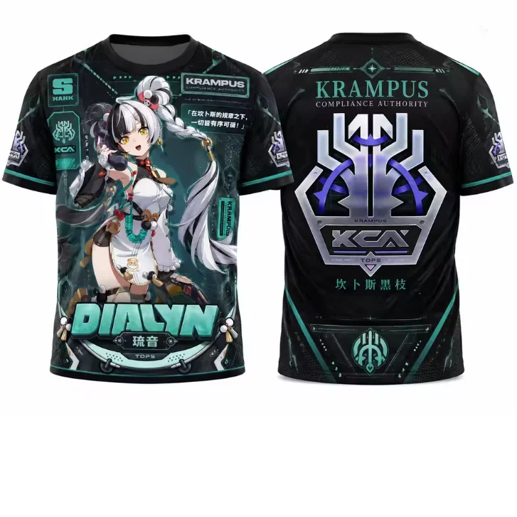 Zenless Zone Zero Character Graphic Full‑Print Soft Mesh Casual Jersey T‑Shirt,Unisex Street‑Style Sports Top For Teen Men Women