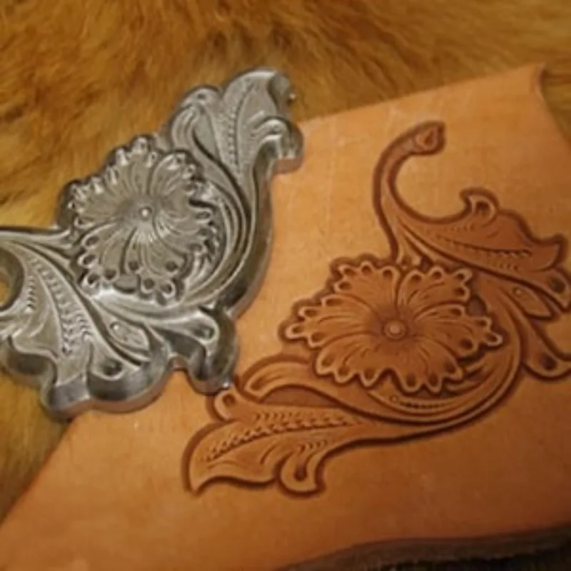 

Штамп-форма для гравировки по коже, цветочный узор, инструмент для вырезания из кожи, пресс-штамп для тиснения, ретро-инструмент для работы с кожей с цветочным орнаментом