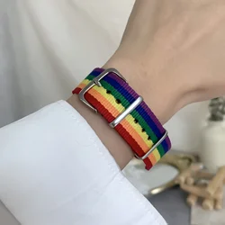 Fashion Rainbow Braid Bracelet Wristband Women Men Love Party Fashion Jewelry Adjustable Gift