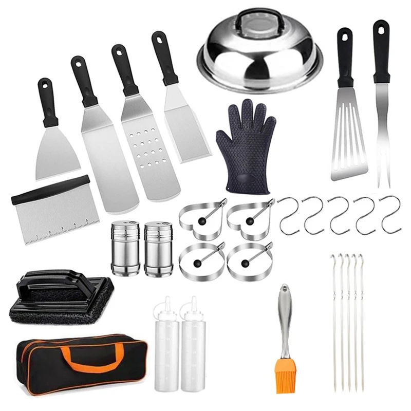 31PCS Griddle Accessories Kit Flat Top Grill Accessories Set For Blackstone And Camp Chef, Grill Spatula Set