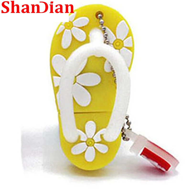 SHANGDIAN Summer Slippers USB Flash Drives 64GB Cute Pen Drive 32GB Colorful Pendant Memory Stick 16GB Creative Gifts for Kids