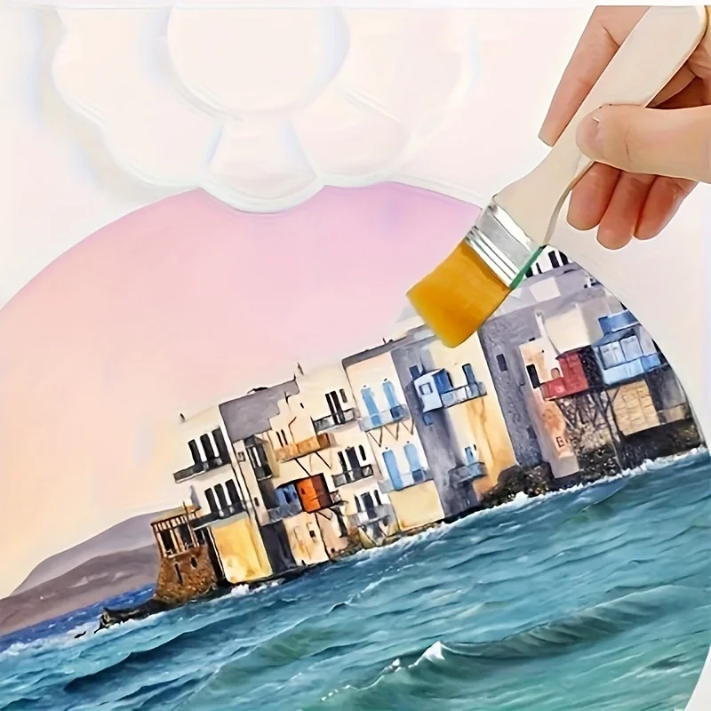 

10Pcs Wooden Handle Nylon Bristle Paint Brush for Oil Painting, Dusting and Cleaning - Unrechargeable Hand Tool Set Without Batt