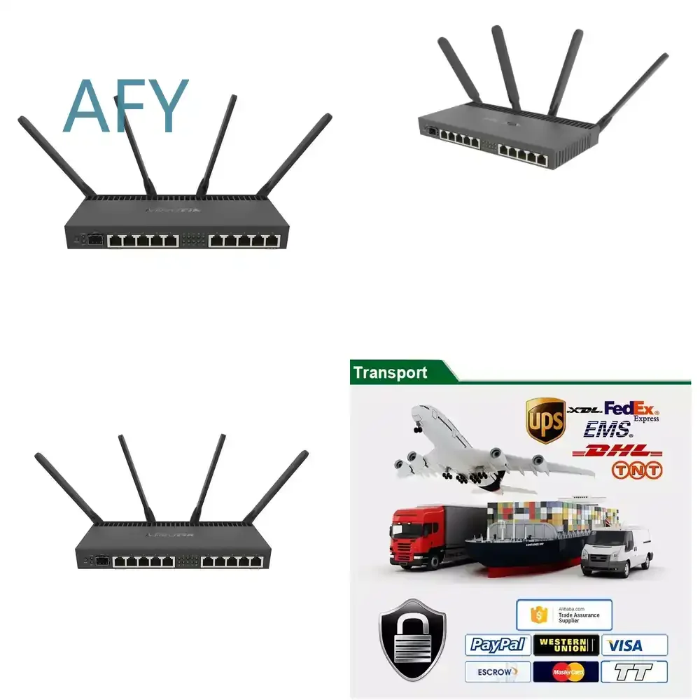 Router Inalámbrico MikroTik RB4011iGS+5HacQ2HnD-IN Negro Directo de Fábrica para MikroTik RB4011, Router WiFi 6 de Doble Banda