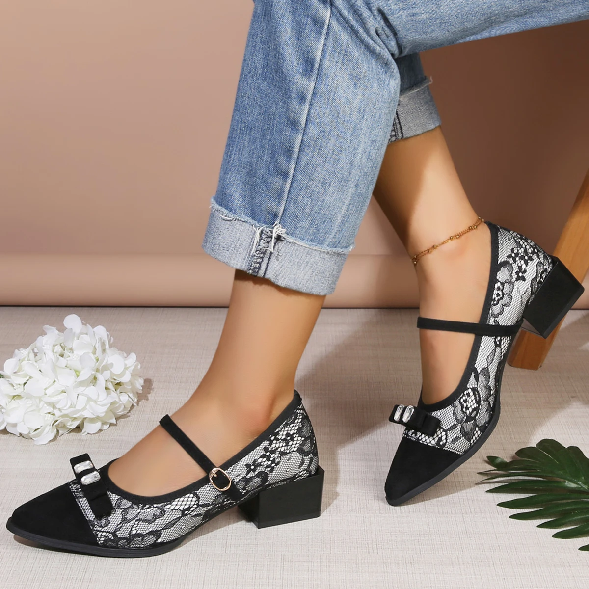 Elegantes zapatos de tacón con - Pump Heel Block reseña y precio