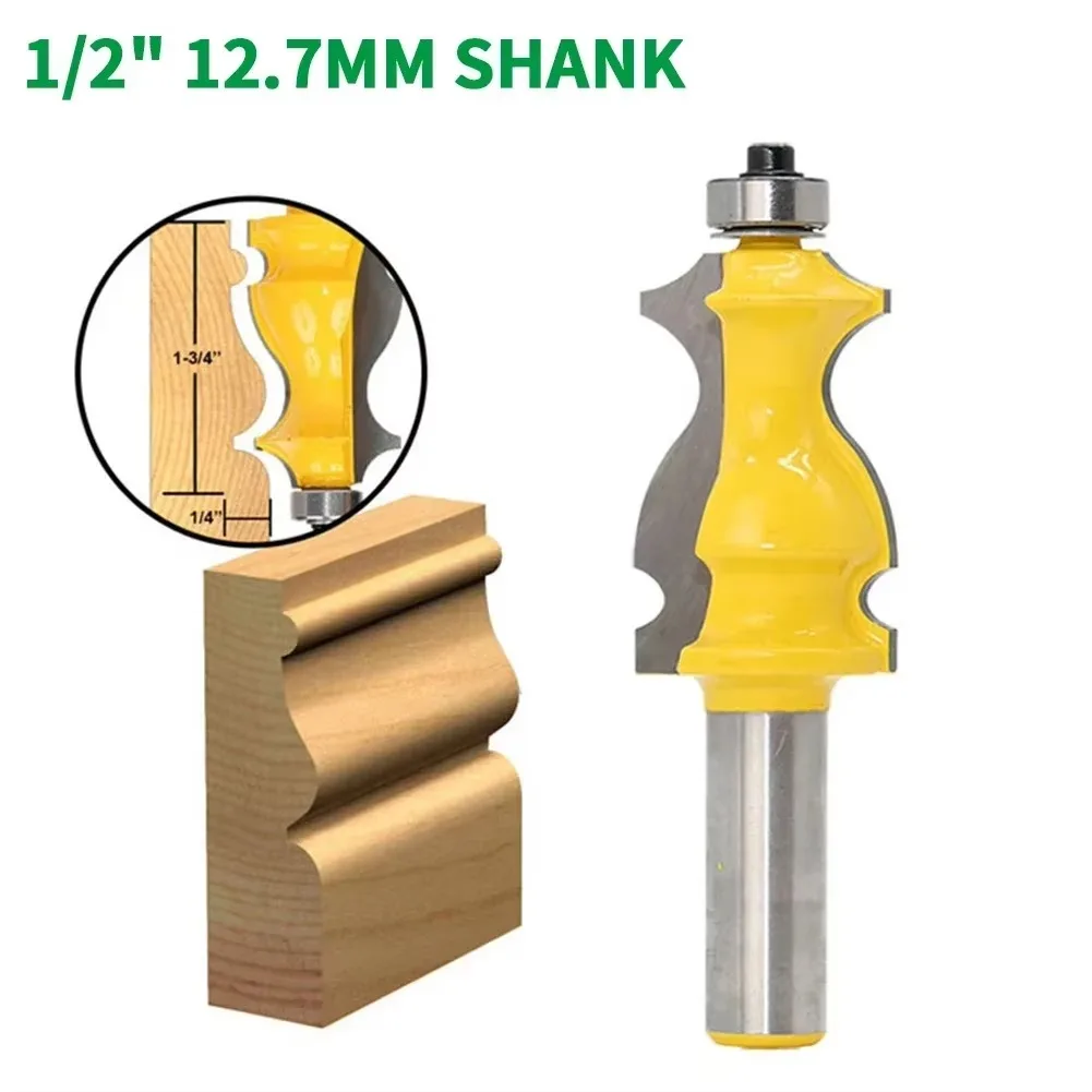 

1 шт. 1/2 "12,7 мм фреза с хвостовиком, резьба по дереву, архитектурная формовочная фреза, линейный нож, деревообрабатывающий шиповый резак для дерева