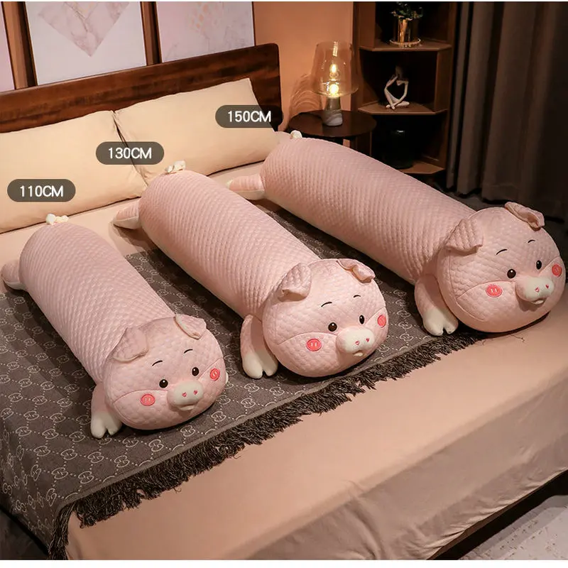 110cm Soft Animal Cartoon Long Pillow Summer Pleasantly Cool Cushion Cute Pig Plush Toy Stuffed Cushion Lovely Birthyday Gift