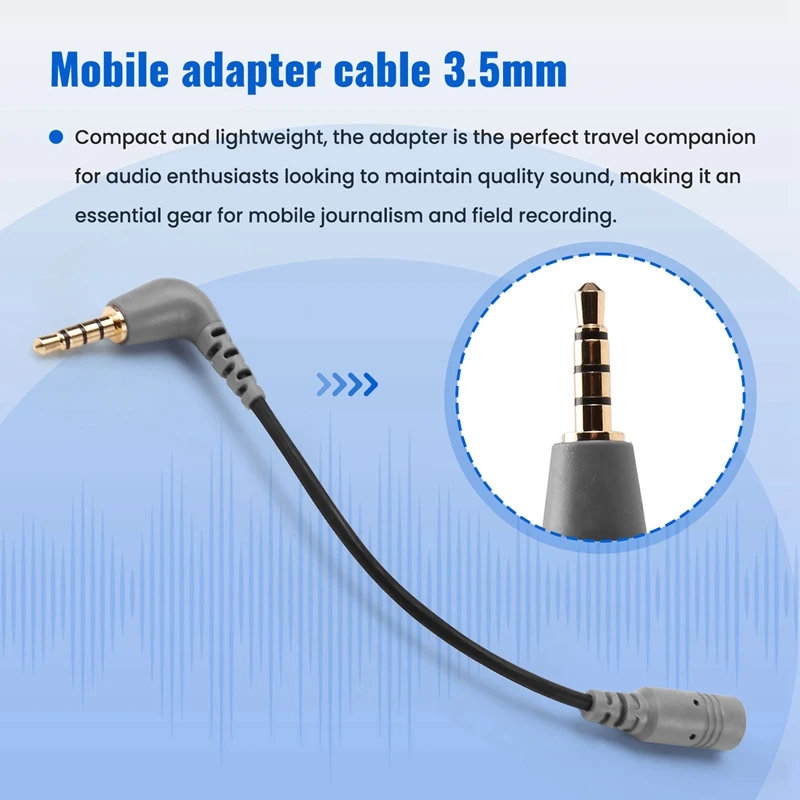 Переходник для микрофона RISE-Professional 3,5 мм TRRS к TRS, сменный кабель для микрофона