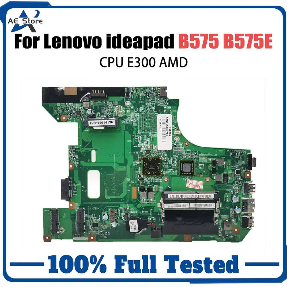 

Computer Mainboard For Lenovo ideapad B575 B575E B575E 48.4VV01.011 Laptop motherboard DDR3 With AMD E300 CPU 100% fully tested