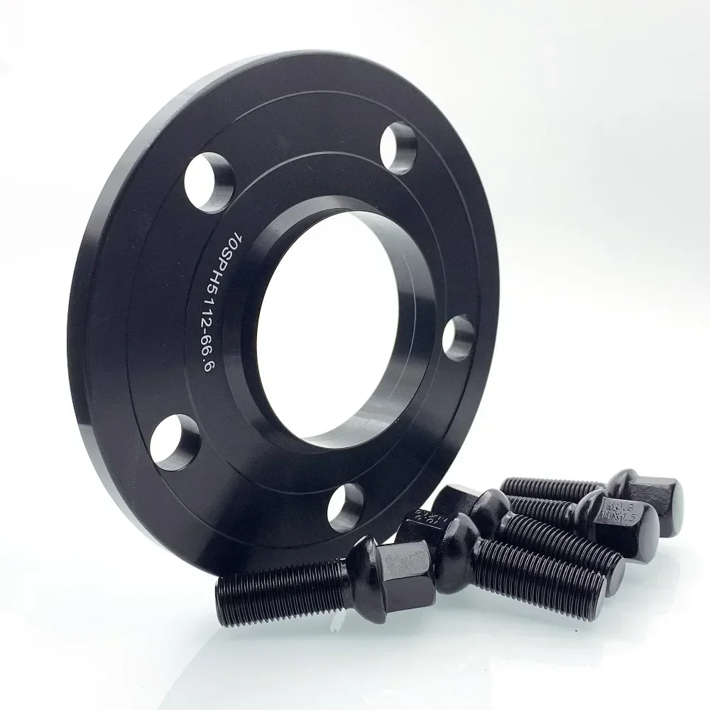 

2 адаптера для прокладок колес 10 мм + 10 шт. болты с проушинами PCD 5x112, центральный диаметр 66,5/66,6 мм M12x1,5