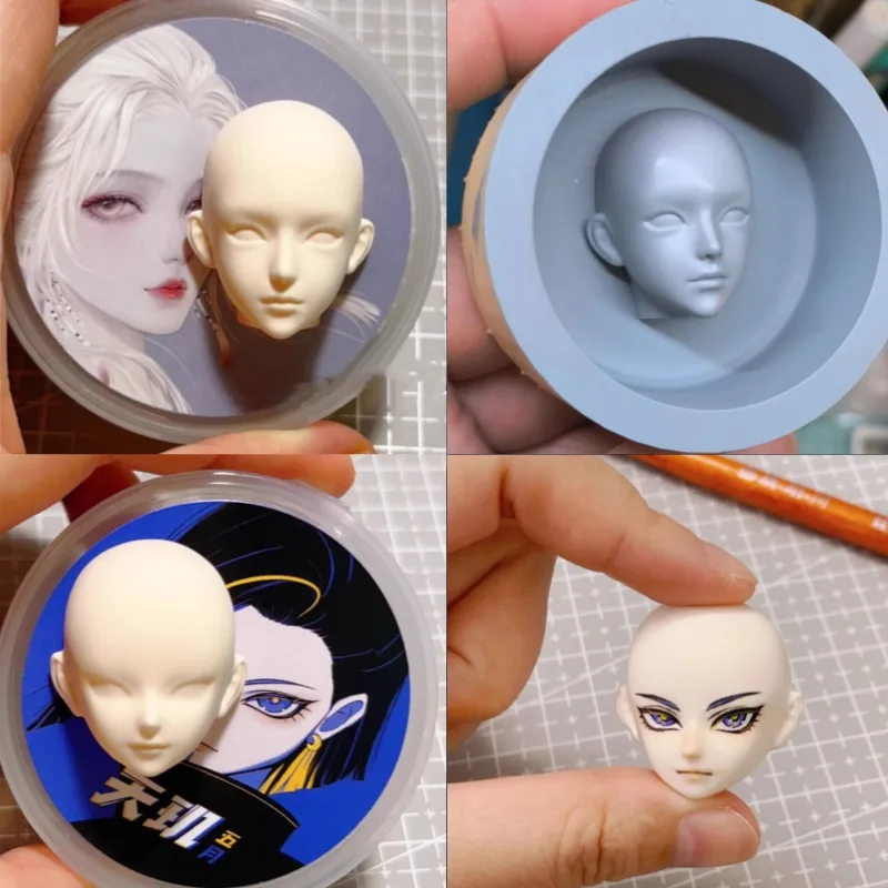 3.0/3.6CM Q-version Proportional Face Silicone Mold DIY Hand Ultra-light Clay Anime Character/baby Face Contour Sculpture Tool