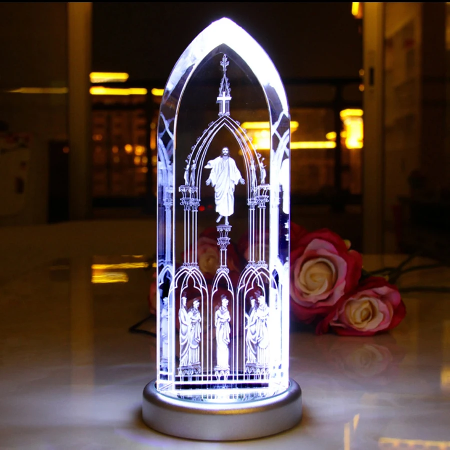 

22cm large # Christianity Catholicism family effective blessing The Advent of Christ Jesus God Cathedral statue crystal Ornament