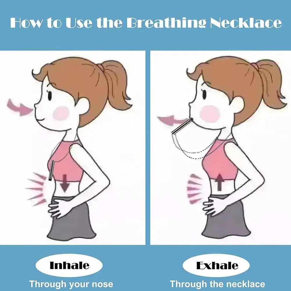 Stress Anxiety Necklace Mindfulness Breathing Tool Natural Calming Relief Chain Breathlace Necklace Quit Smoking Anxiety Relief image 4