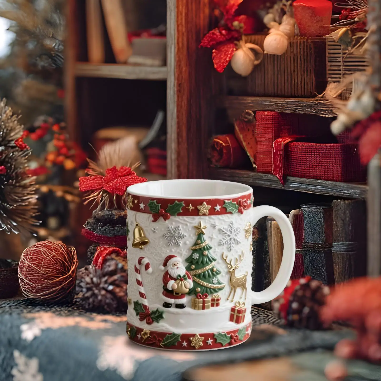 

Breakfast Bottle Tea Mugs Christmas Coffee Cups Resin Water Drinking For Morning Routine Birthday Party Seasonal Celebrations